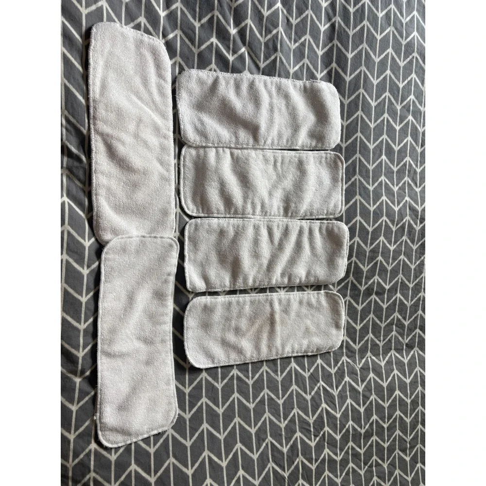 KaWaii Baby Reusable Cloth Diaper Lot 6 Covers 6 Inserts Adjustable Snaps Mixed